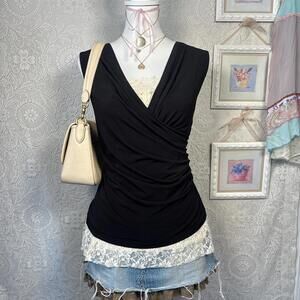 90s office siren calvin klein wrap top